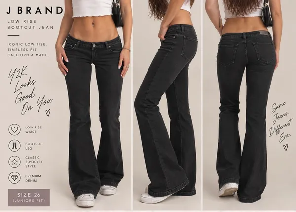 Jr Girls J Brand Bootcut Jeans - Black - Image 2