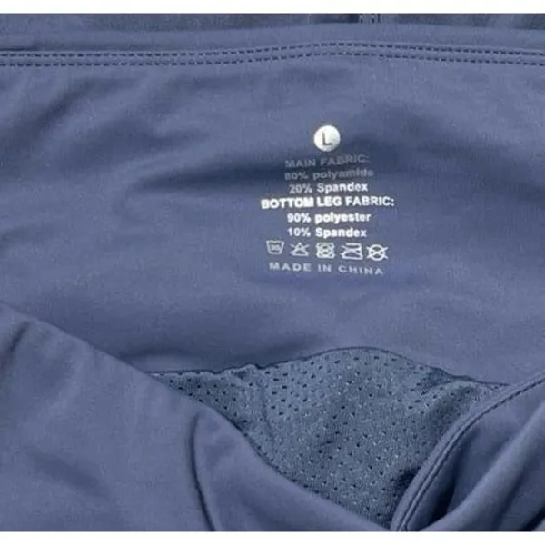 THE GYM PEOPLE High Waisted Running Shorts Ink Blue Size L New With Tag - Image 10