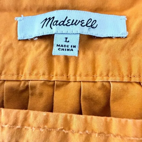 Madewell Blouse Square Neck Mustard Flared Sleeves Boho SZ L #2637 - Image 8