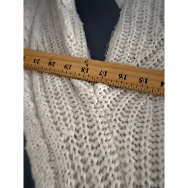 Abercrombie &‎ Fitch Womens XS Cream Chunky Knit Cropped V-Neck Cardigan Sweater - Image 6