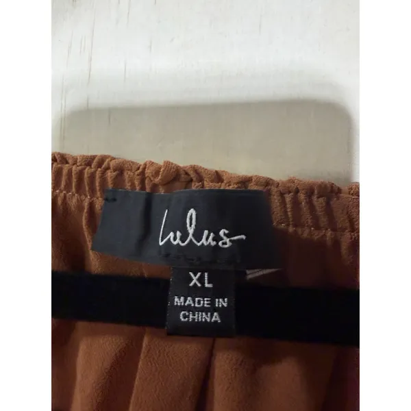 Lulus Chance‎ For Us Light Brown Off-the-Shoulder Ruffled Maxi Dress XL - Image 4
