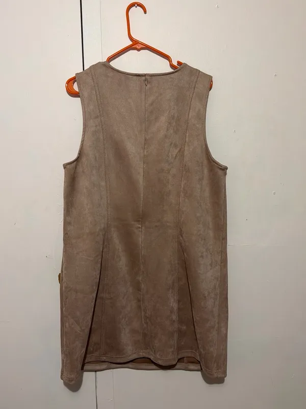 a new day Taupe Faux-Suede Sleeveless Shift Dress - Image 4