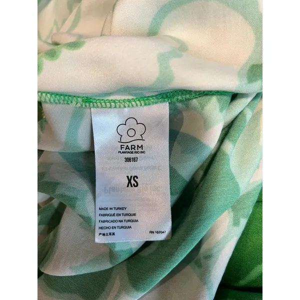 Farm Rio Tropical Cutout Satin Midi Slip Dress Green Size XS Resortwear - Image 14