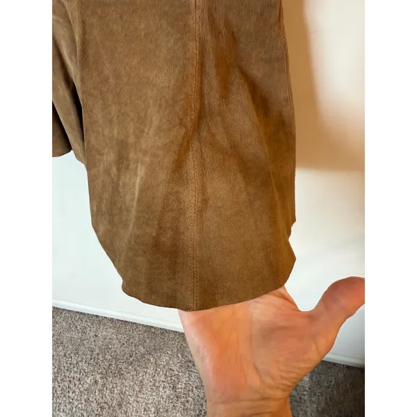 Ideology Vintage Skirt Womens 8 Brown Suede Leather Flare Hem Boho Classic - Image 3
