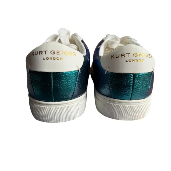 Kurt Geiger London Lane Rainbow Metallic Leather Sneakers EU 38 - Image 5