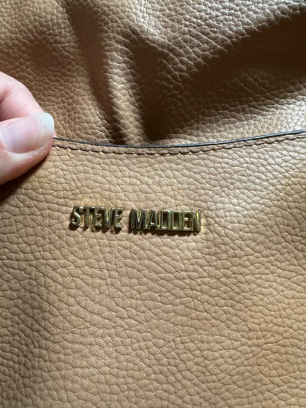 Steve Madden Bag Leather Tan Steven Shoulder Tote Brown Large - Image 2