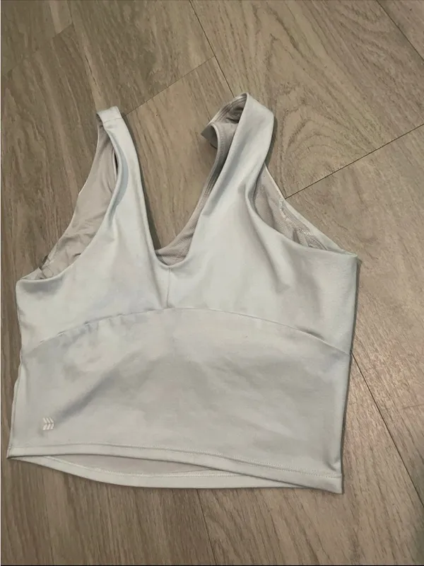 all in motion White V-Neck Cropped Tank - Image 2