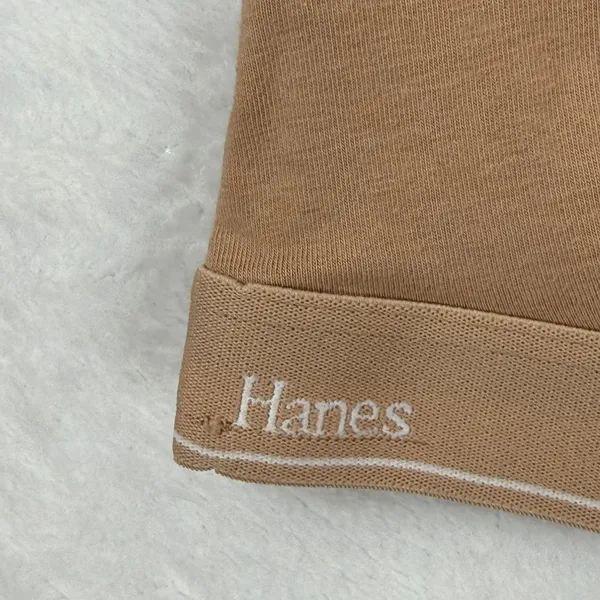 Hanes Womens Cotton Spandex Triangle Bralette 2 Pack‎ Black Tan M - Image 3