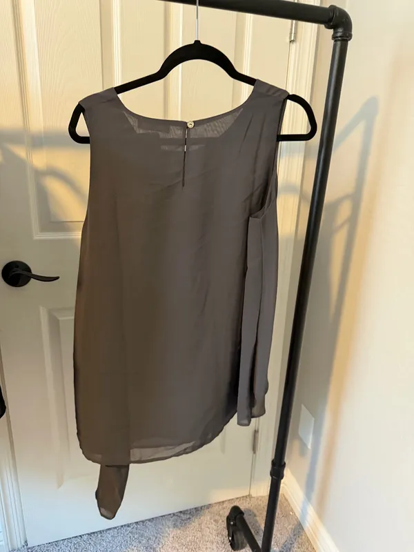 Zenana Gray Tie Tank Blouse - Image 2