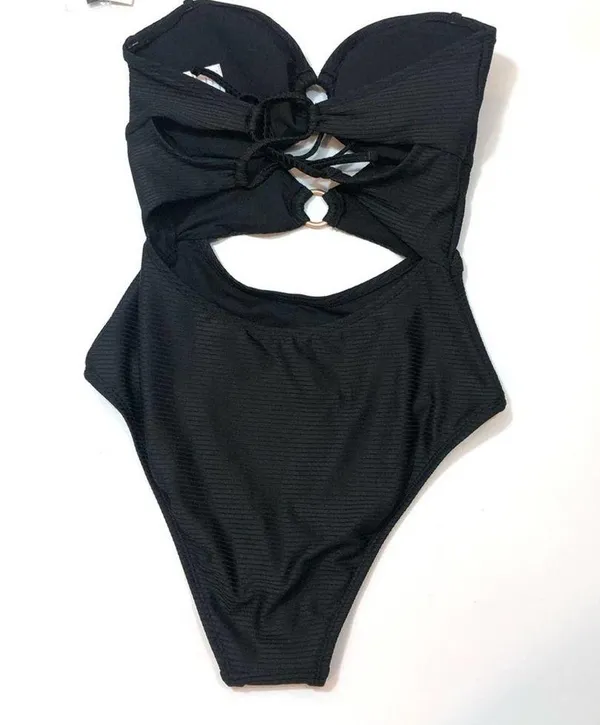 Hula Honey Black ribbed one piece swimsuit - Image 5