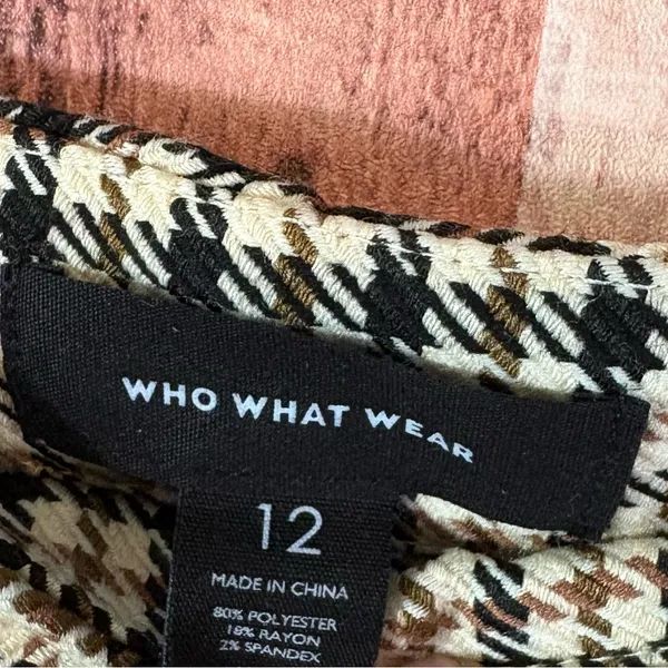 Who What‎ Wear Black And White Houndstooth Print Pull On Pants Size 12 - Image 7