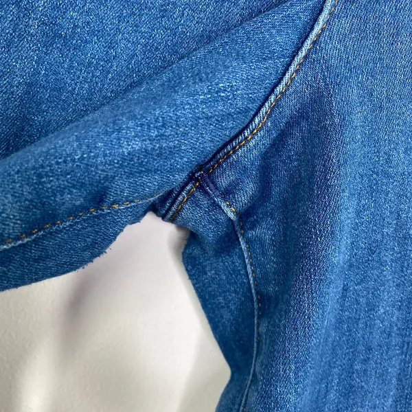 Express Womens Wide‎ Leg Cropped Flare Jeans Size 12 High Waisted Boho Festival - Image 5