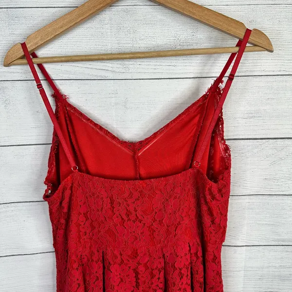 Lulus Womens size XL Royal Treatment Red Lace Midi Skater Dress - Image 7