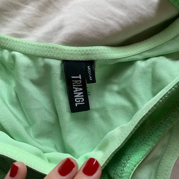 triangl swimwear Neon Lime Green Terry Bikini Set - Image 3