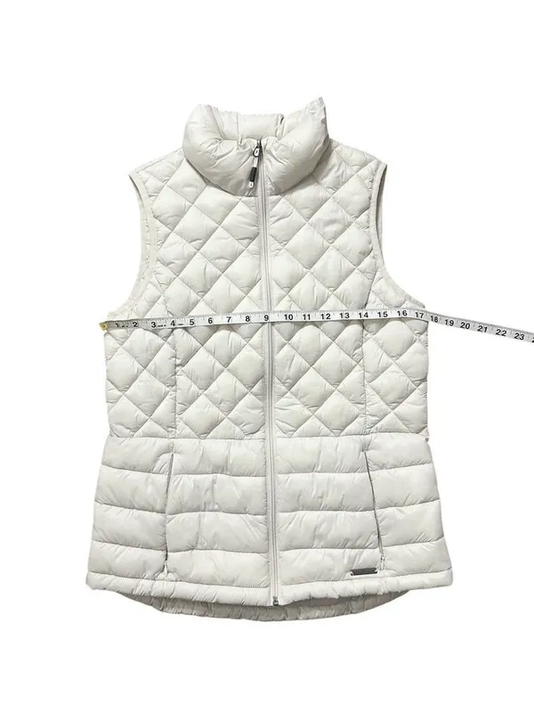 ZeroXposur Elena Quilted Vest with Pockets Full Zip White Size Small - Image 5