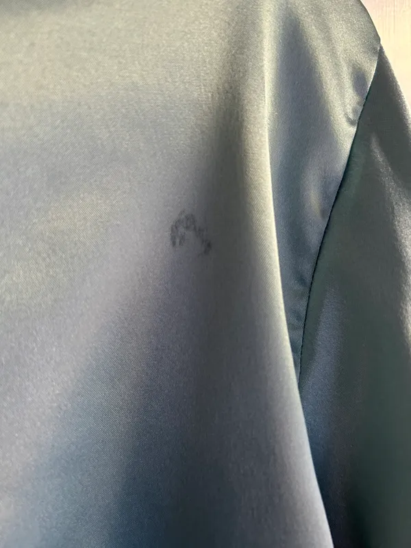 Satin Button Down Blouse Green - Image 7