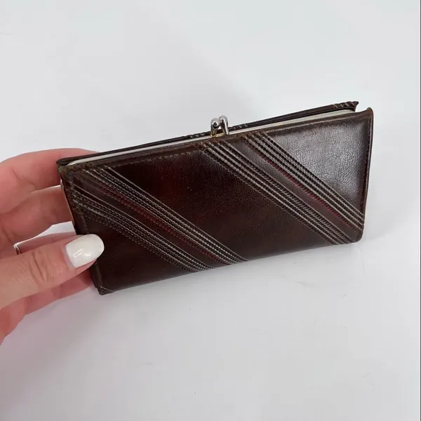 Vintage brown wallet 80s‎ Brown - Image 6