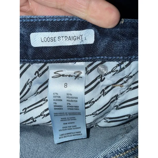 Seven7 Women's Sz‎ 8 High Rise Loose Straight Fit 5 Pocket Jeans Denim - Image 4