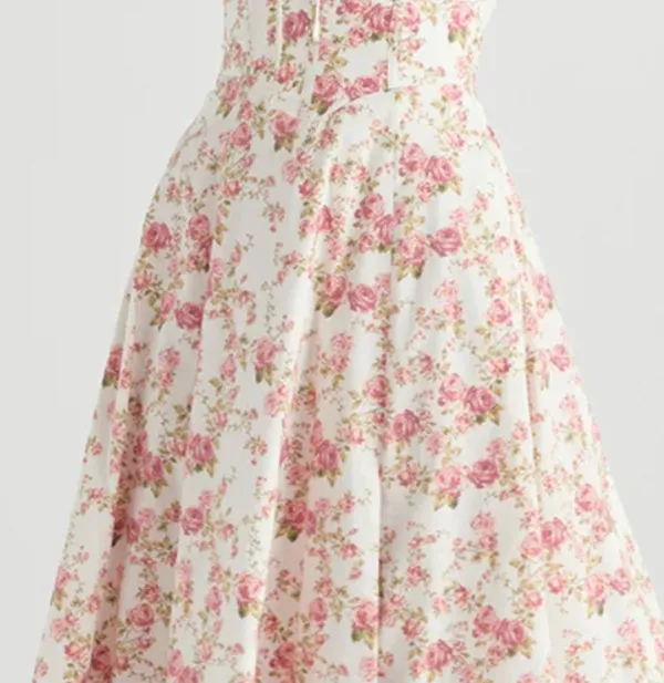 COPY - Carmen Print Bustier Dress Rose Color/Pattern - Image 4