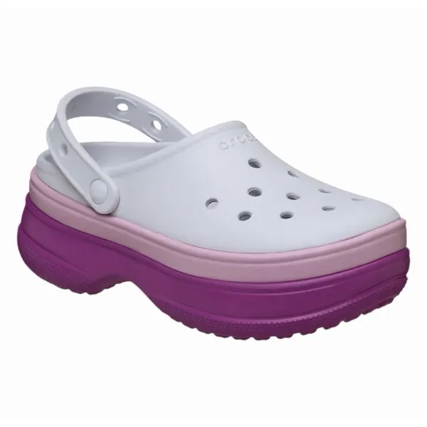 Crocs Classic Stacked Clog Womens 11 Mens 9 White Pink Purple Platform - Image 2