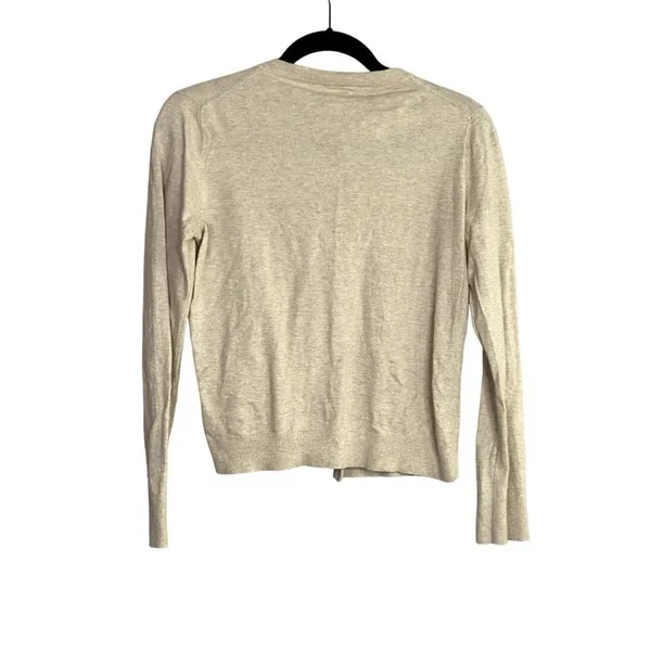 J.Crew Cotton Button Down Long Sleeve Crew Neck Sweater Cardigan S Cream #2304 - Image 4