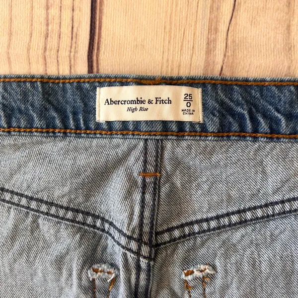 Abercrombie & Fitch High Rise Denim Mini Wrap Skirt - Image 7