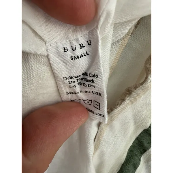 Buru Small Midi White Dress Striped Button Down Luxury Brunch VSCO Girl - Image 6