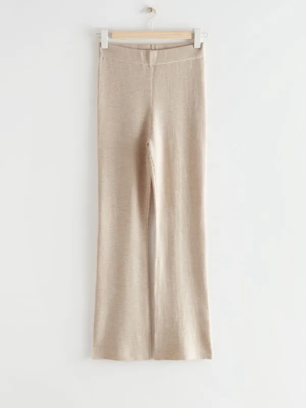 & Other Stories Flared Rib Knit Trousers - Image 11