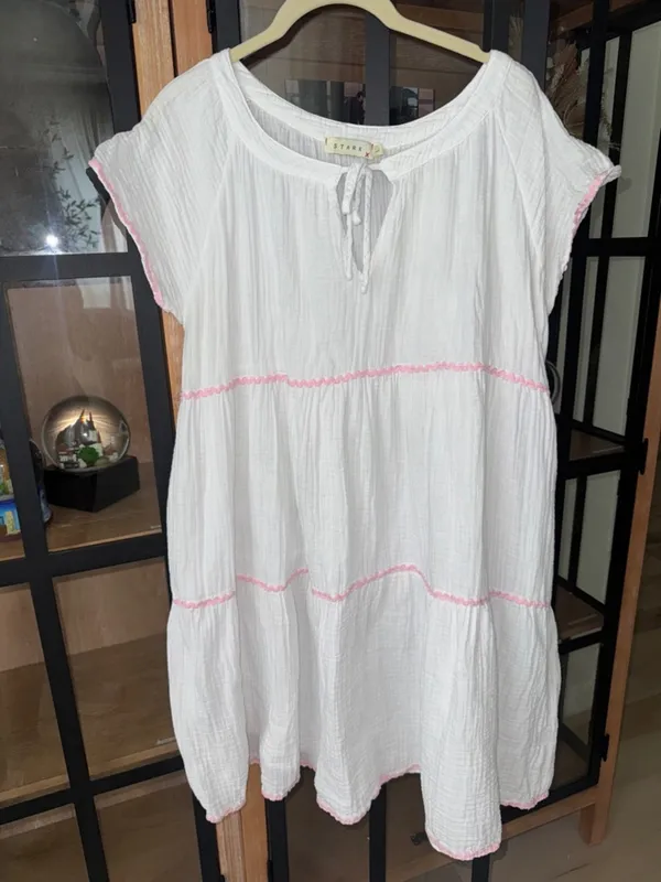Tuckernuck Stark X muslin coverup dress gauzy cotton swimsuit pool beach short sleeve - Image 4