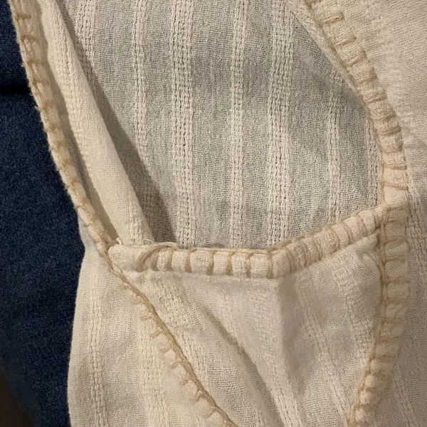 Faherty Isla embroidered organic cotton button-up tank top cream sz XL - Image 7