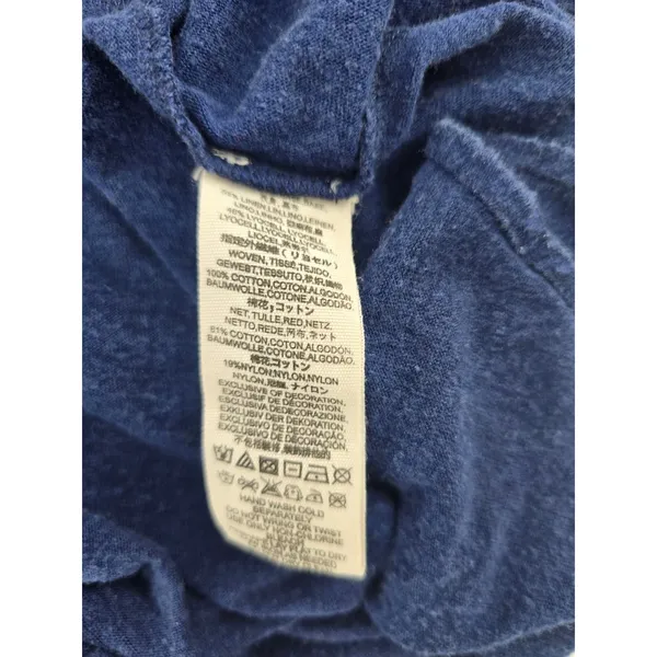 Free‎ People Poncho Top Womens S OB725011 Navy Blue Embroidered Mesh EUC - Image 5