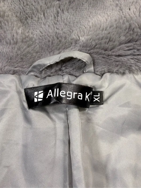 Allegra K Gray Plush Teddy Jacket with Cozy Collar - Image 6