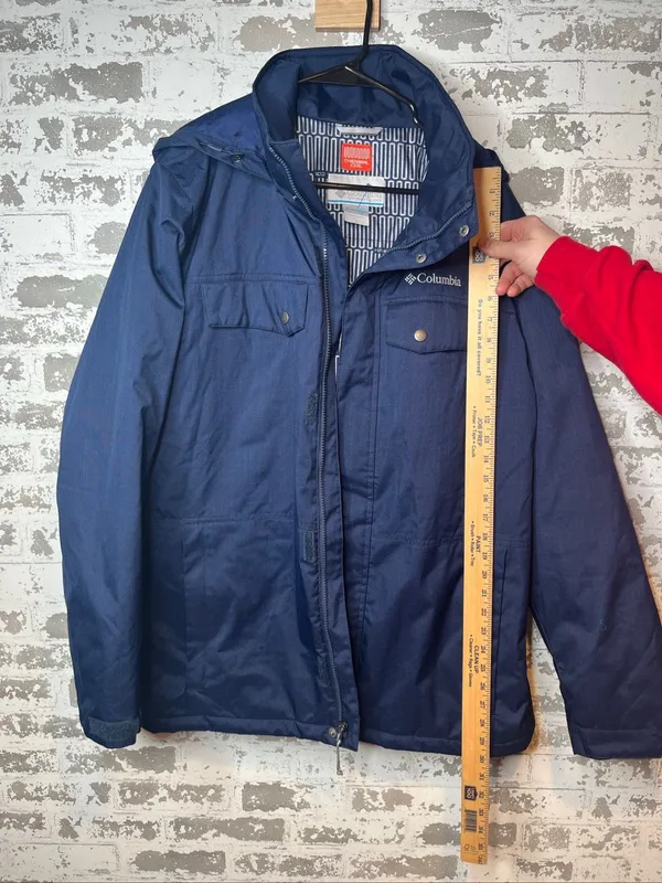 Columbia | women navy blue full zip coat with hood - Image 7