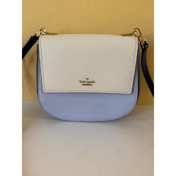 Kate Spade Brydie Tile Blue White Crossbody Bag Leather Preppy - Image 3