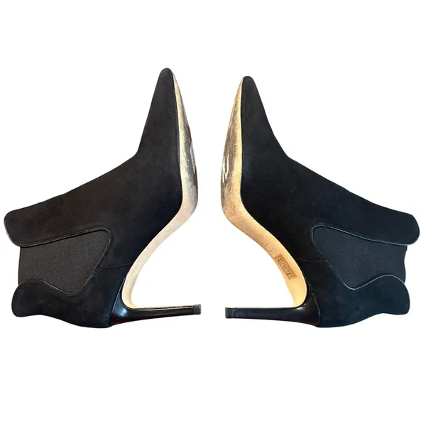 Tory Burch Black Suede Pointed Toe Chelsea Stiletto Ankle Booties 7.5 - Image 6