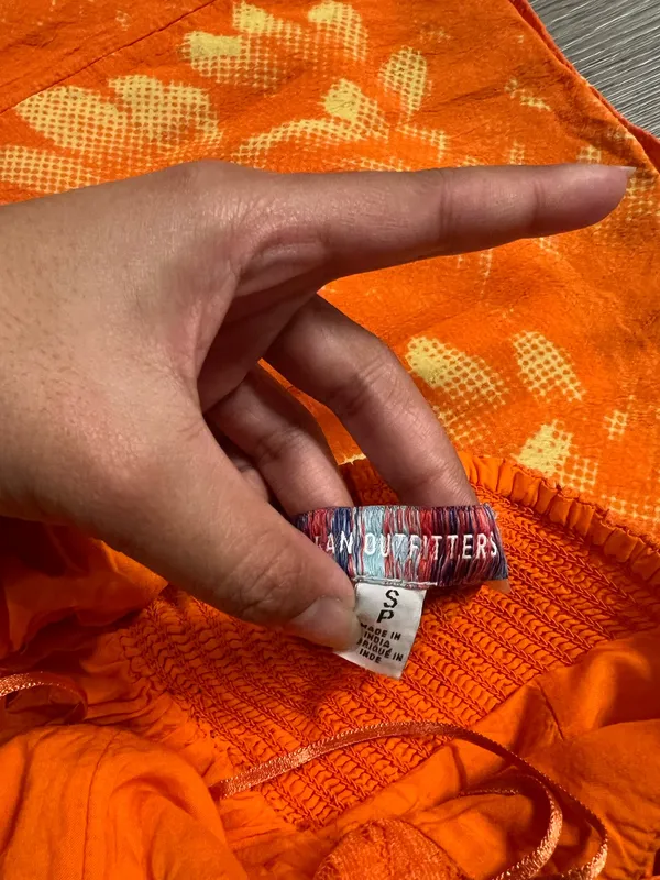 Urban Outfitters Orange Layered Dress Size Small - Image 3