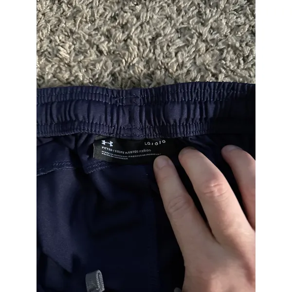 Under Armour Women's Navy Blue Fitted "JCU women's soccer" Athletic Pants Size L - Image 4