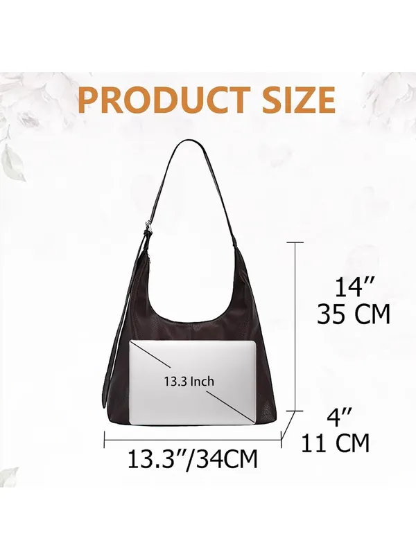 Women's large Hobo Shoulder tote Bag in Deep burgundy maroon wine faux leather - Image 2