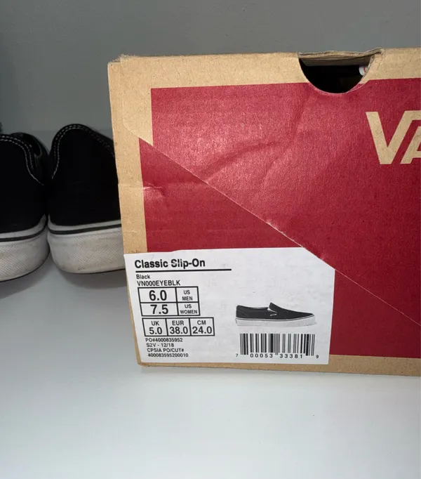Vans Classic Asher Slip-on Sneakers Black Canvas - Image 11