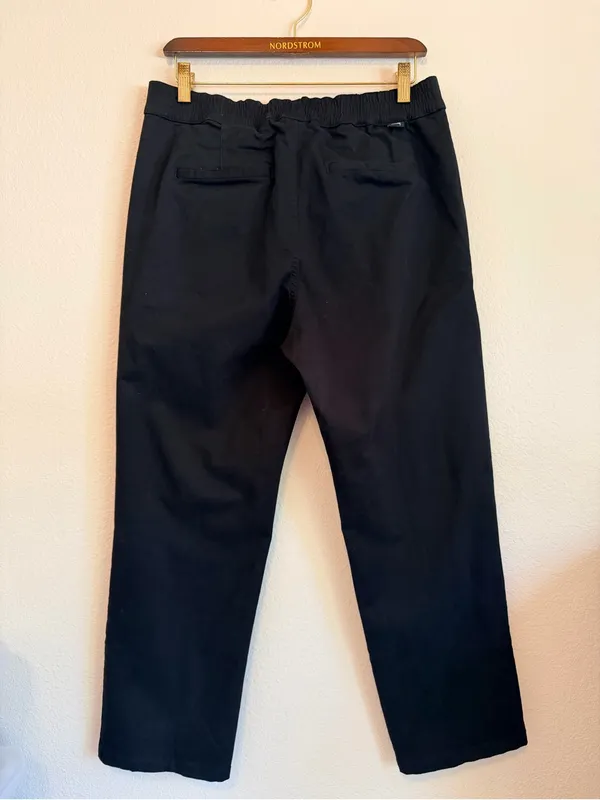 STUSSY women's cotton pull up straight leg pants black, size L - Image 7