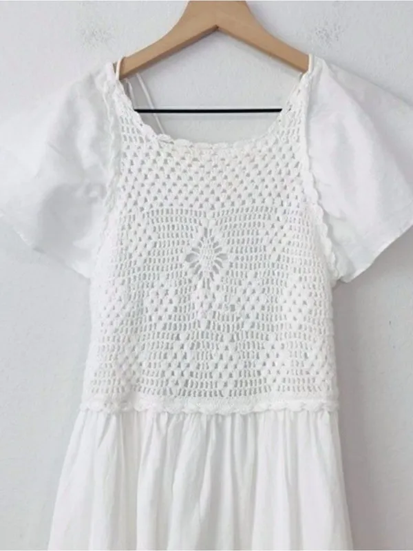 ZARA NWT Linen crochet Maxi Dress Size Small - Image 11