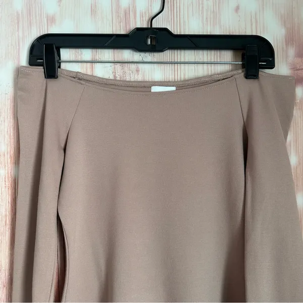 Madison & Berkeley Mauve Pink Off Shoulder Bell Sleeve Stretch Long Sleeve Top S - Image 2