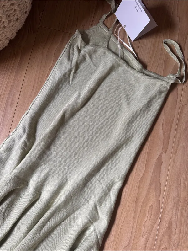 NWT Amiya Eden Silk Pleated Maxi Dress Sage Green Formal Wedding Guest Size S - Image 8