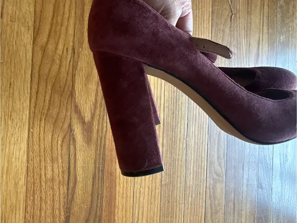 Vince Camuto Plum Suede Mary Jane Block Heels Sz 8.5M - Image 7