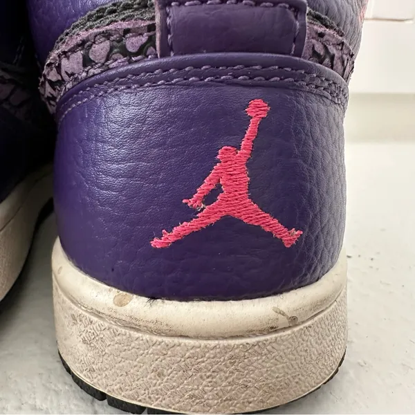 Nike Air Jordan 1 Mid Purple Black Elephant Swoosh Women’s 7.5 - Image 8