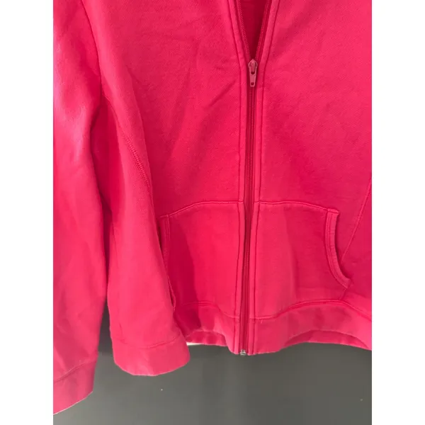 Orvis Womens‎ Pink Full Zip Mock Neck Fleece Sweatshirt Size M Cotton Spring - Image 4