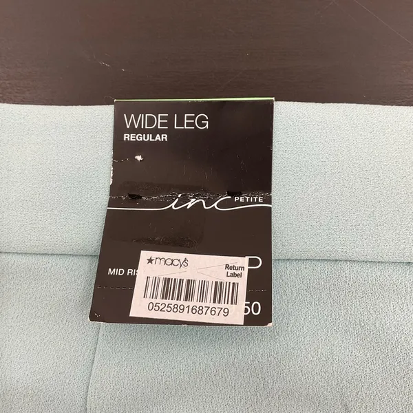 INC‎ Womens Teal Pants Wide Leg Size 8P NWT (A138) - Image 3