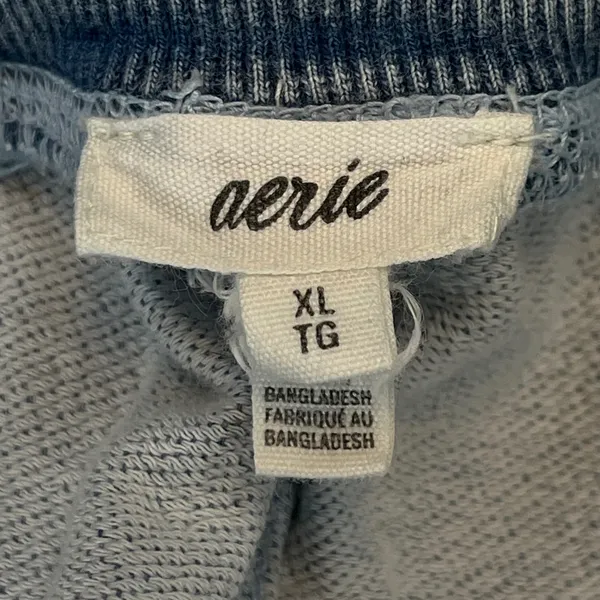 Aerie Womens Lounge Pants Blue Wide Leg Raw Hem‎ Casual Boho XL - Image 5