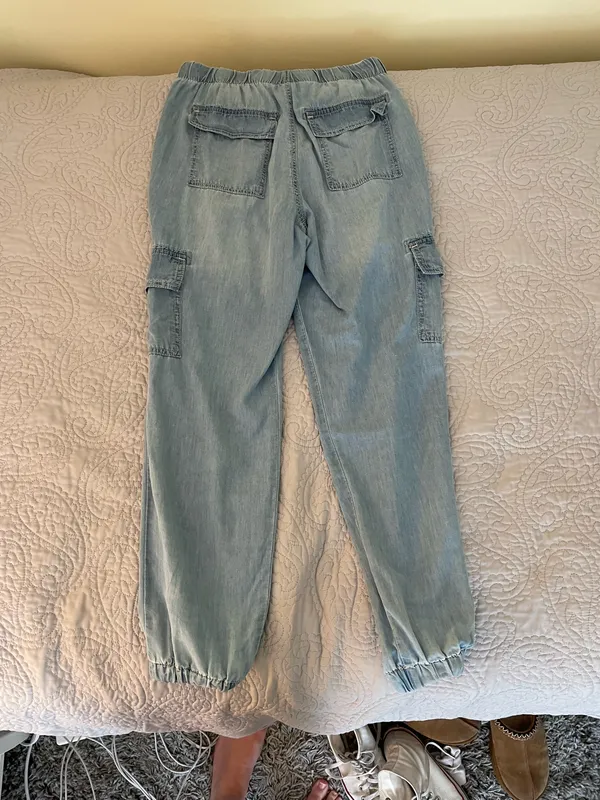 REWASH Denim Style Cargo Pants - Image 3
