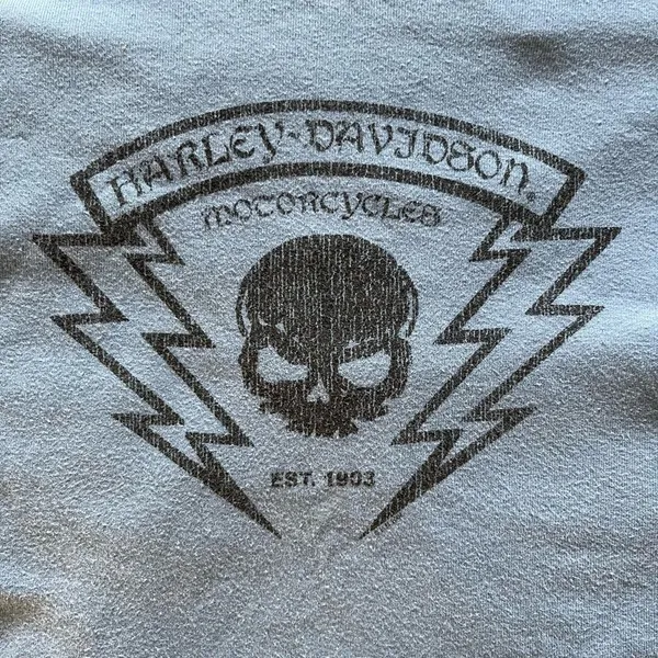 Harley-Davidson Vintage 2004 Y2K Blue Short Sleeve Tee Graphic T Shirt SZ M Bike - Image 12